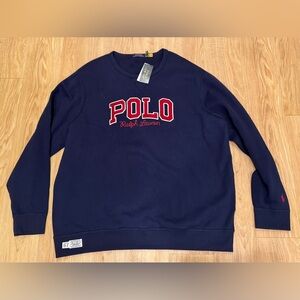 Polo Ralph Lauren Men’s RL 67 Stiched Embossed Logo Pony Sweatshirt Blue NWT XXL